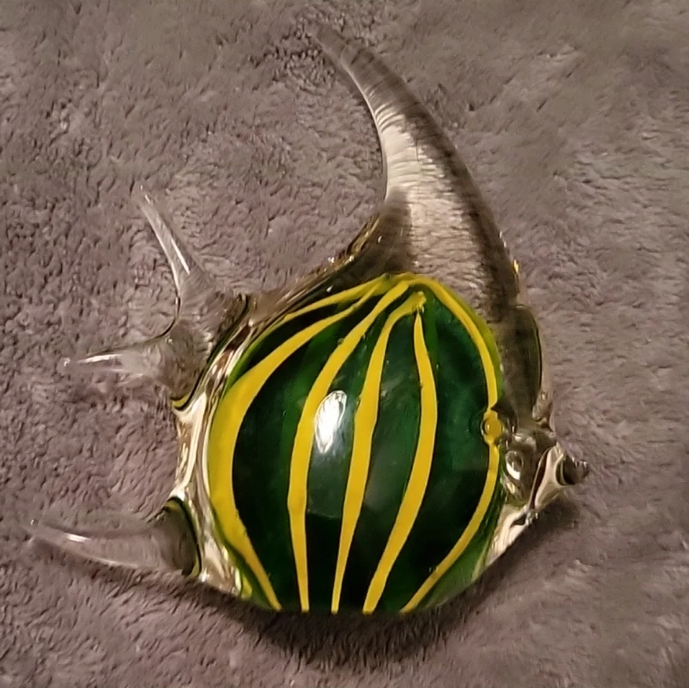 3 Colorful Glass Fish Ornaments